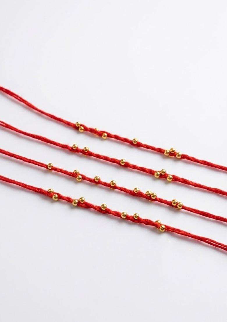 Red Thread Rakhi Set Of 4 - Indya