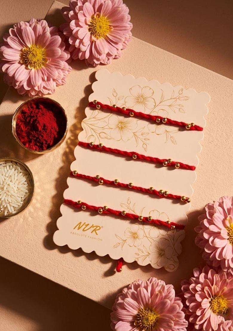 Red Thread Rakhi Set Of 4 - Indya
