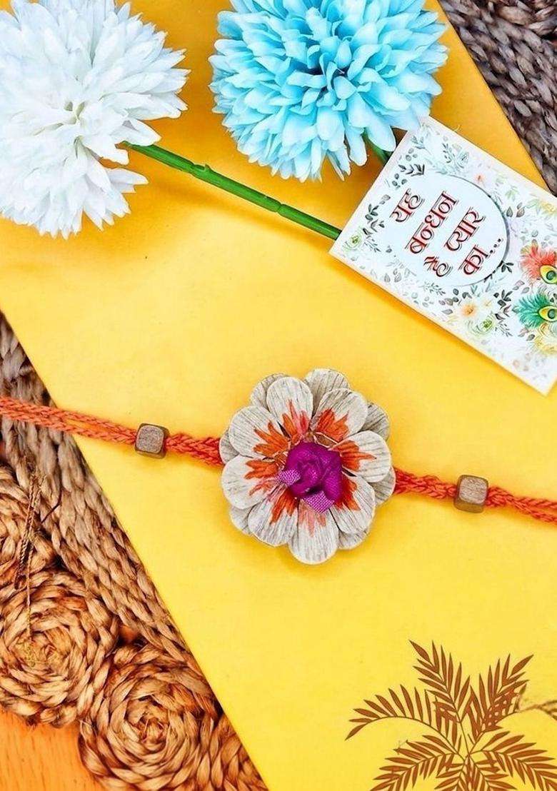 Multicolor Thread Rakhi Set Of 1 - Indya