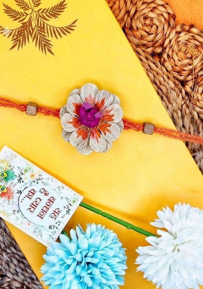 Multicolor Thread Rakhi Set Of 1 - Indya