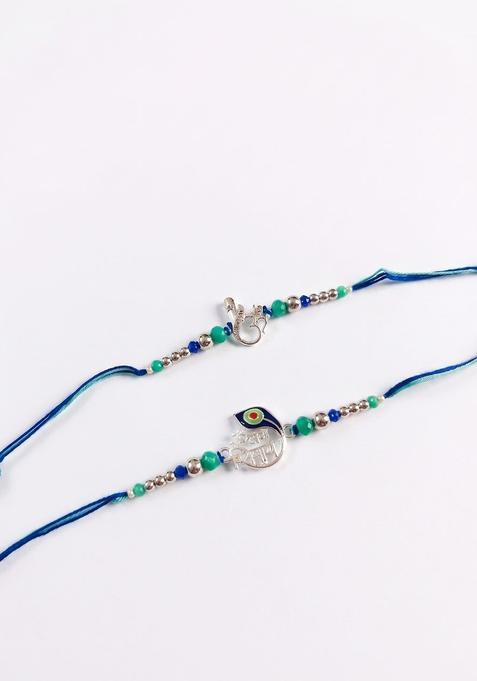 Silver Thread Rakhi Set Of 2