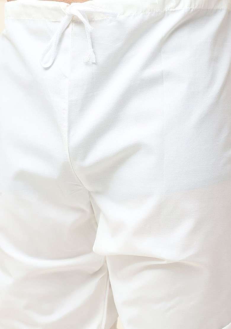 Olive Embroidered Cotton Kurta Set For Men - Indya