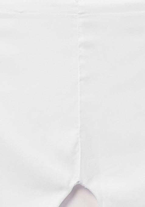 White Solid Poly Blend Kurta Set For Men