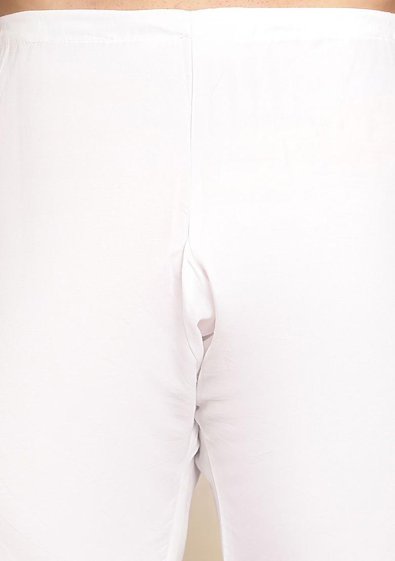 Mustard Thread Work Cotton Kurta Set For Men