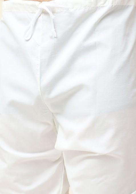 Yellow Ethnic Motifs Cotton Kurta Set For Men