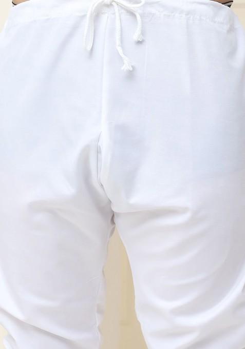 Mustard Ethnic Motifs Cotton Kurta Set For Men