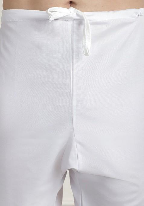 Mustard Ethnic Motifs Cotton Kurta Set For Men