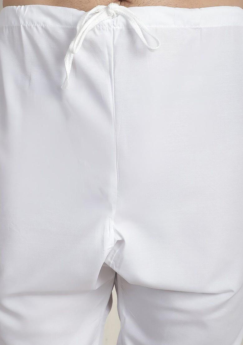 Teal Blue Striped Poly Blend Kurta Set For Men