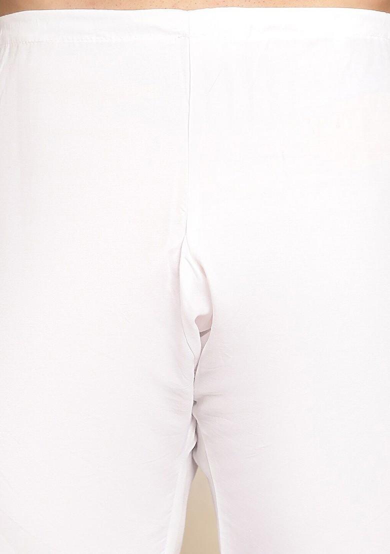 Navy Blue Embroidered Cotton Kurta Set For Men