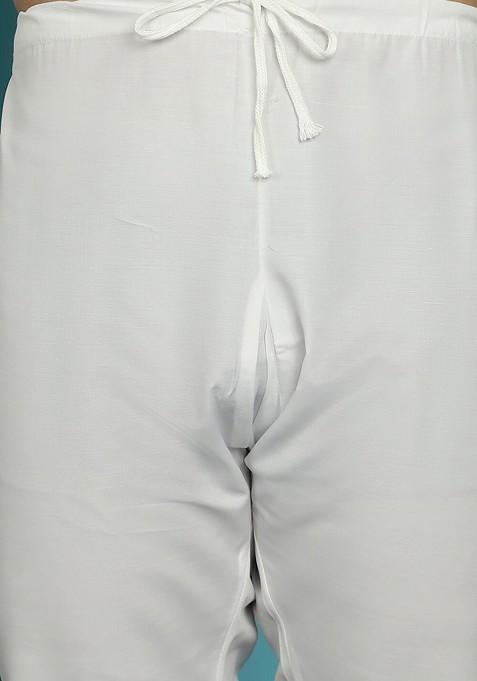 Pink Woven Silk Kurta Set For Men