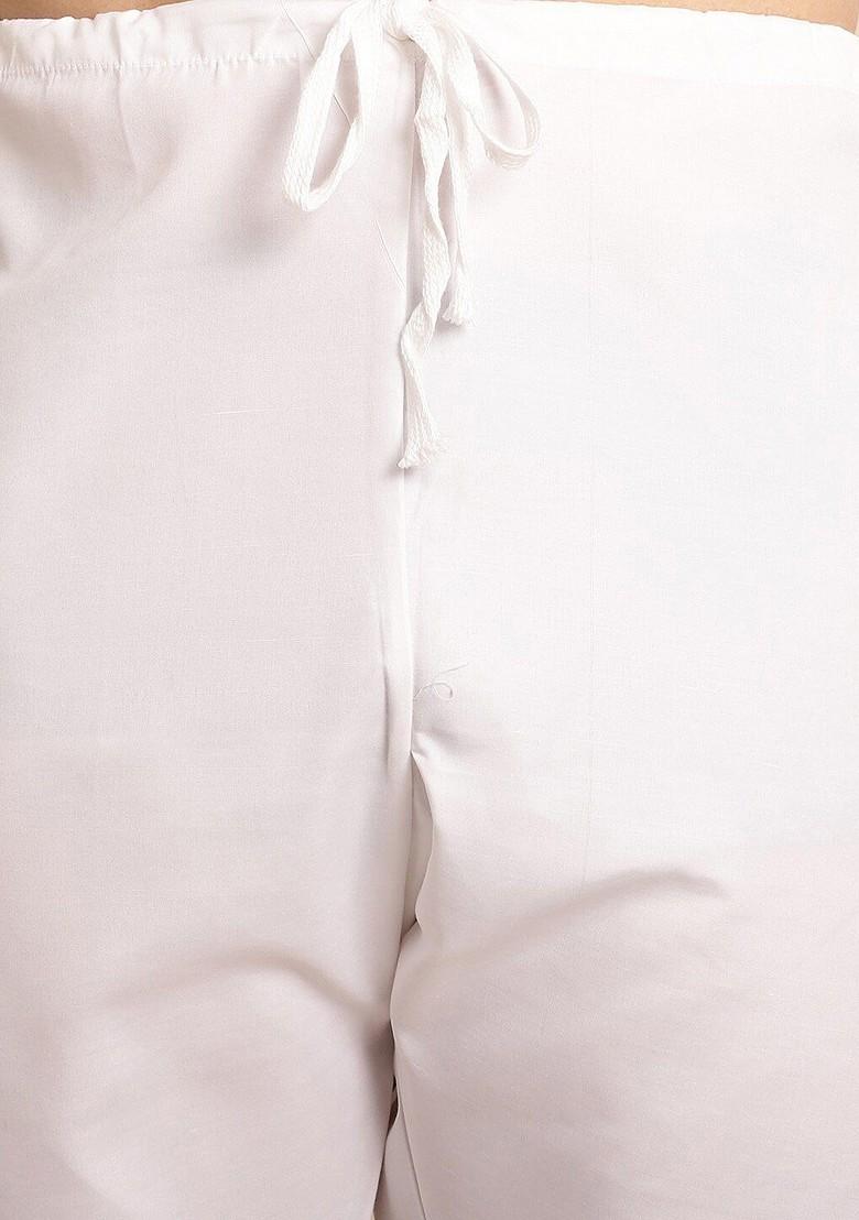 Navy Blue Thread Work Cotton Kurta Set For Men