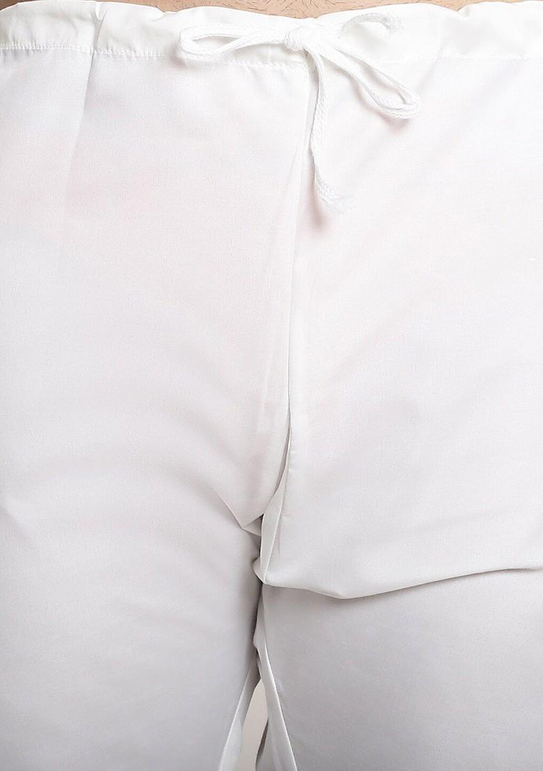 Yellow Thread Work Cotton Kurta Set For Men