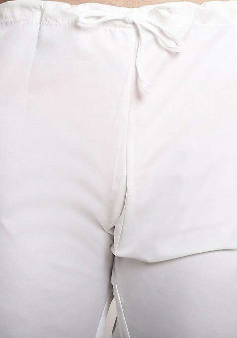 Yellow Thread Work Cotton Kurta Set For Men