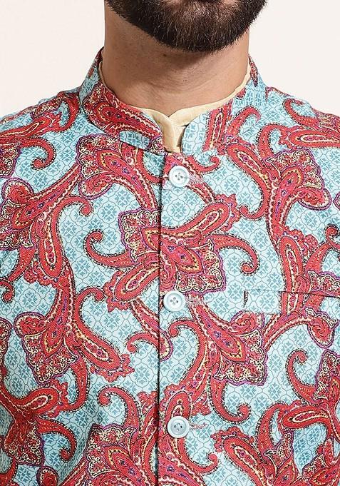 Gold Solid Poly Blend Kurta Set For Men