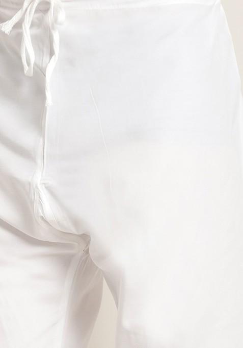 Maroon Embroidered Cotton Kurta Set For Men