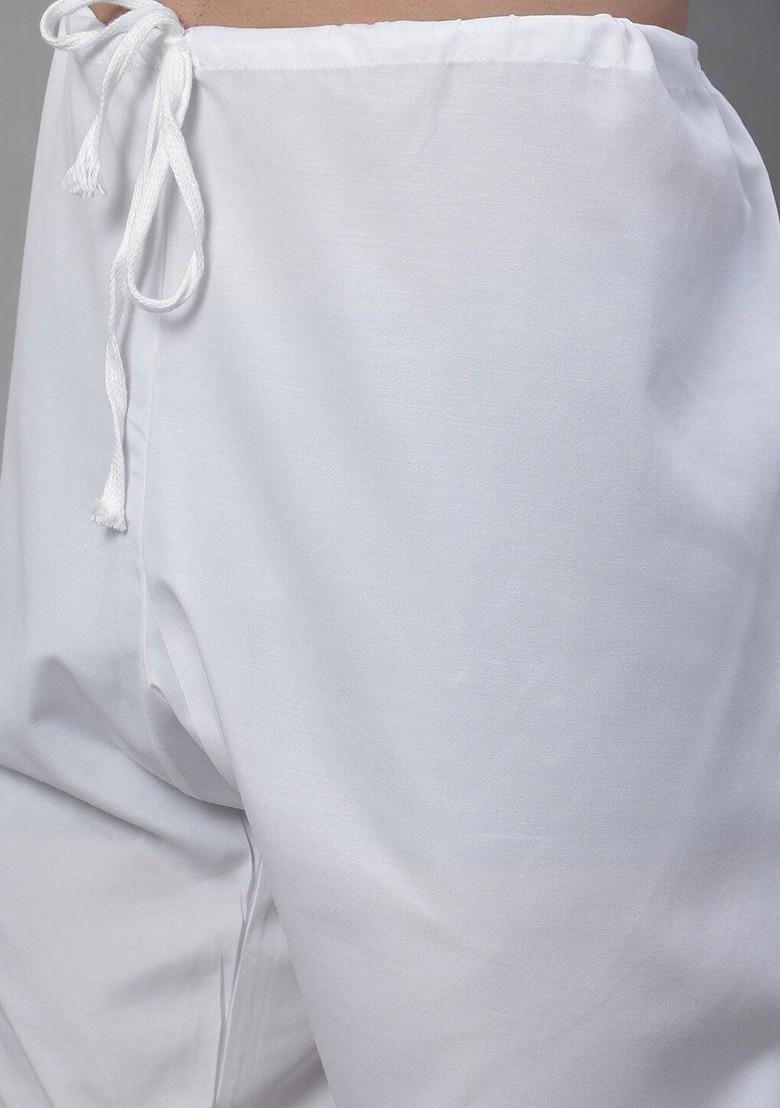 Blue Thread Work Cotton Kurta Set For Men