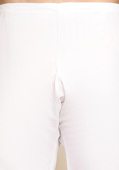 Black Embroidered Cotton Kurta Set For Men