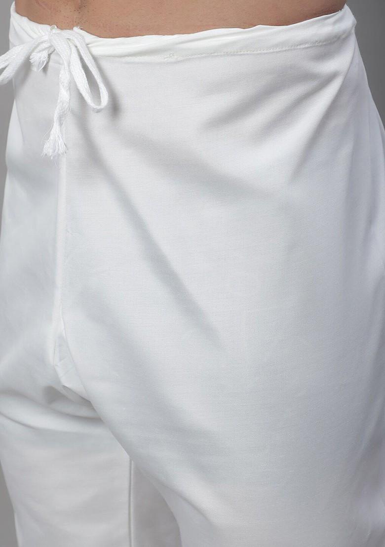 Olive Embroidered Cotton Kurta Set For Men