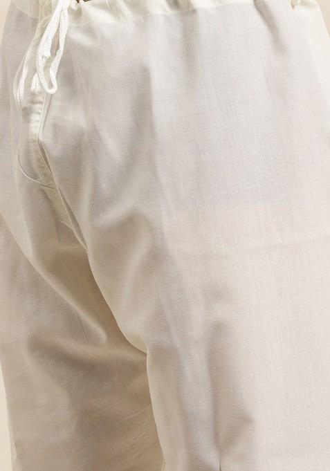 Blue Ethnic Motifs Silk Kurta Set For Men