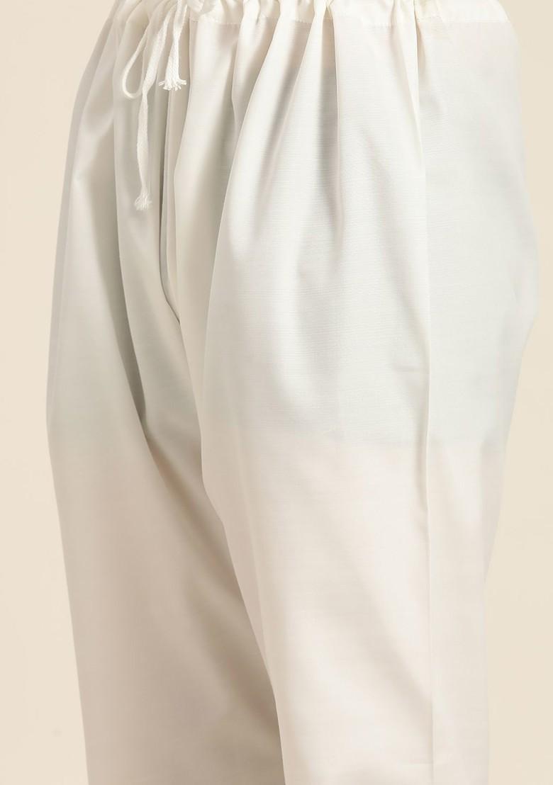 Mustard Woven Poly Blend Kurta Set For Men