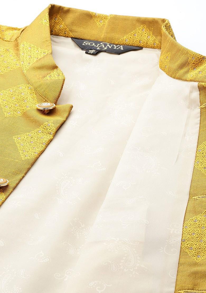 Maroon Solid Poly Blend Kurta Set For Men
