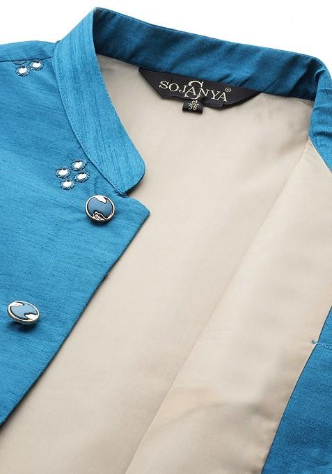 Gold Solid Poly Blend Kurta Set For Men