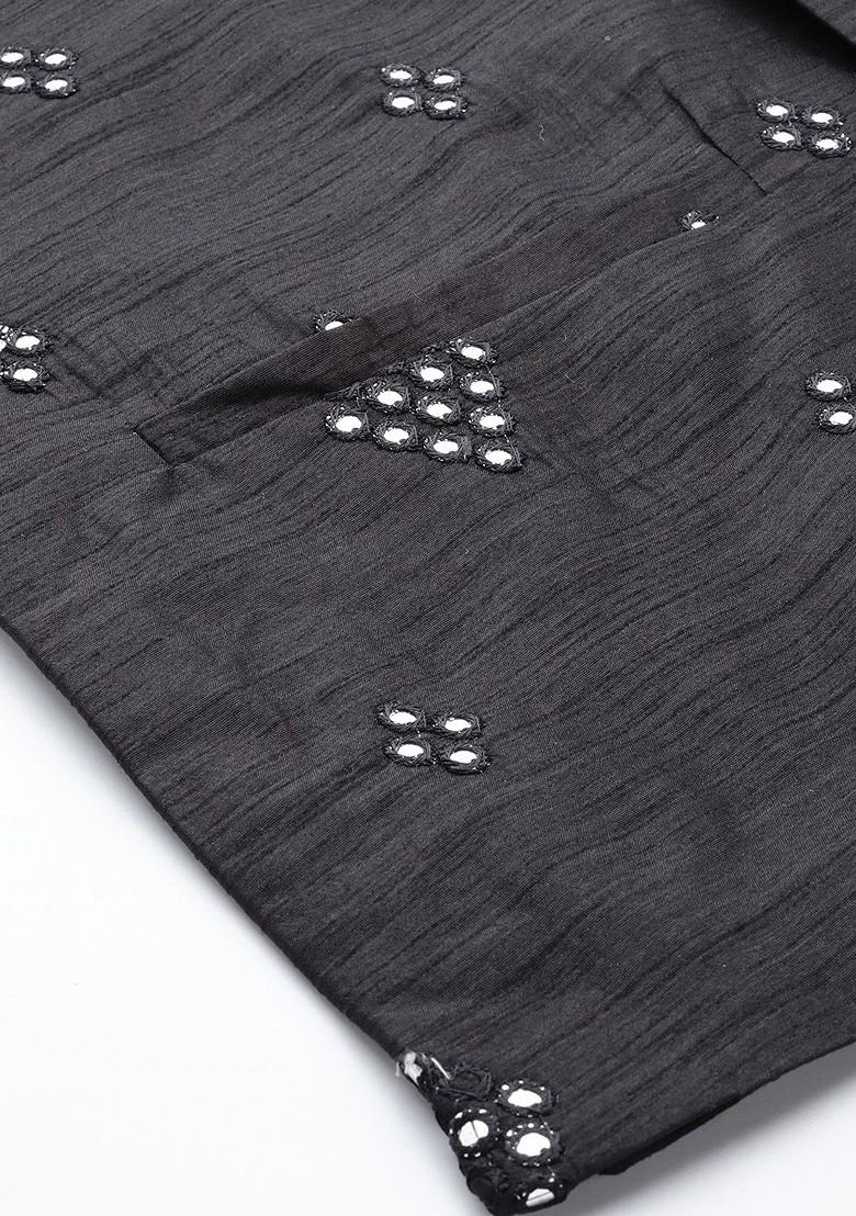 Orange Printed Poly Blend Kurta Set For Men