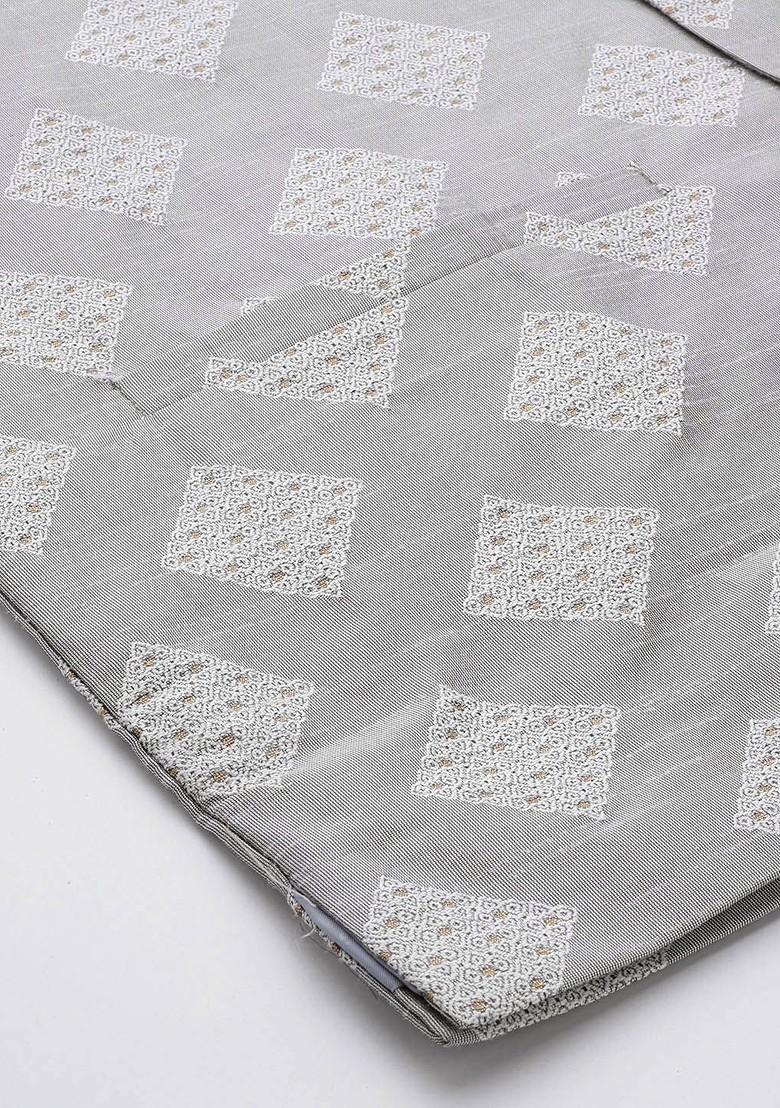 Black Solid Poly Blend Kurta Set For Men