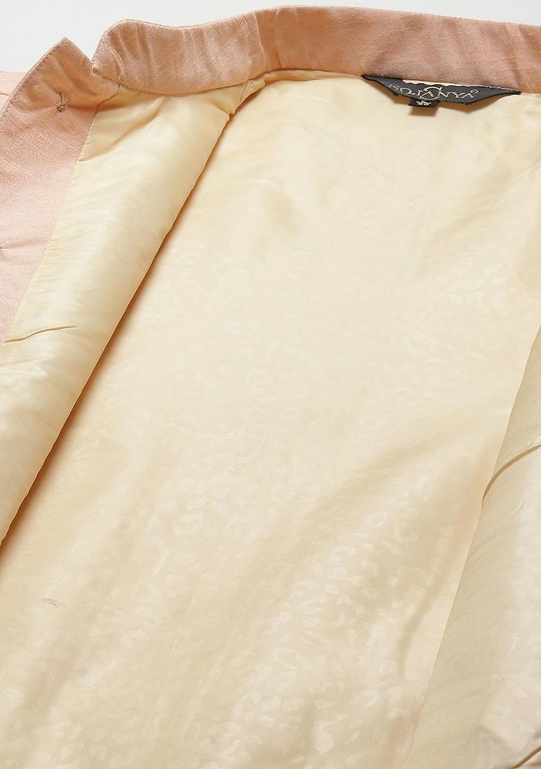 Sea Green Woven Poly Blend Kurta Set For Men