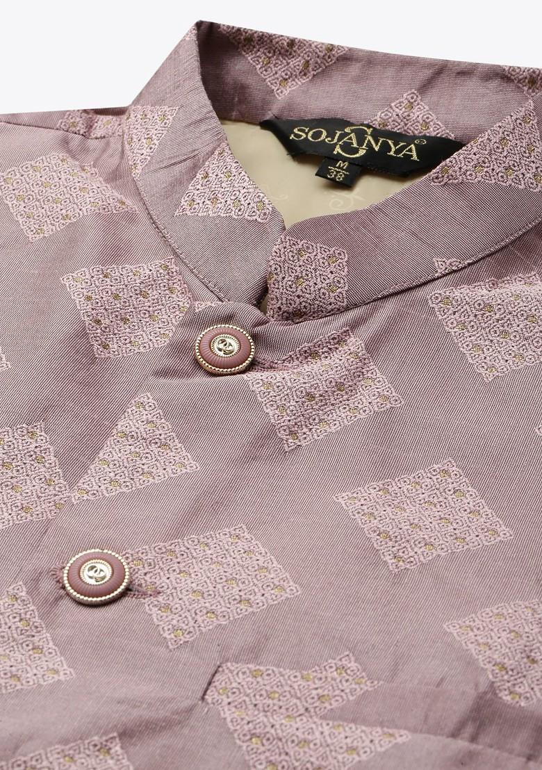 Teal Blue Solid Poly Blend Kurta Set For Men