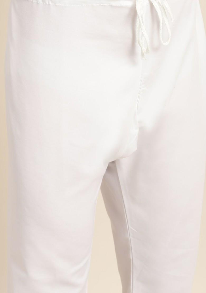 Peach Solid Poly Blend Kurta Set For Men