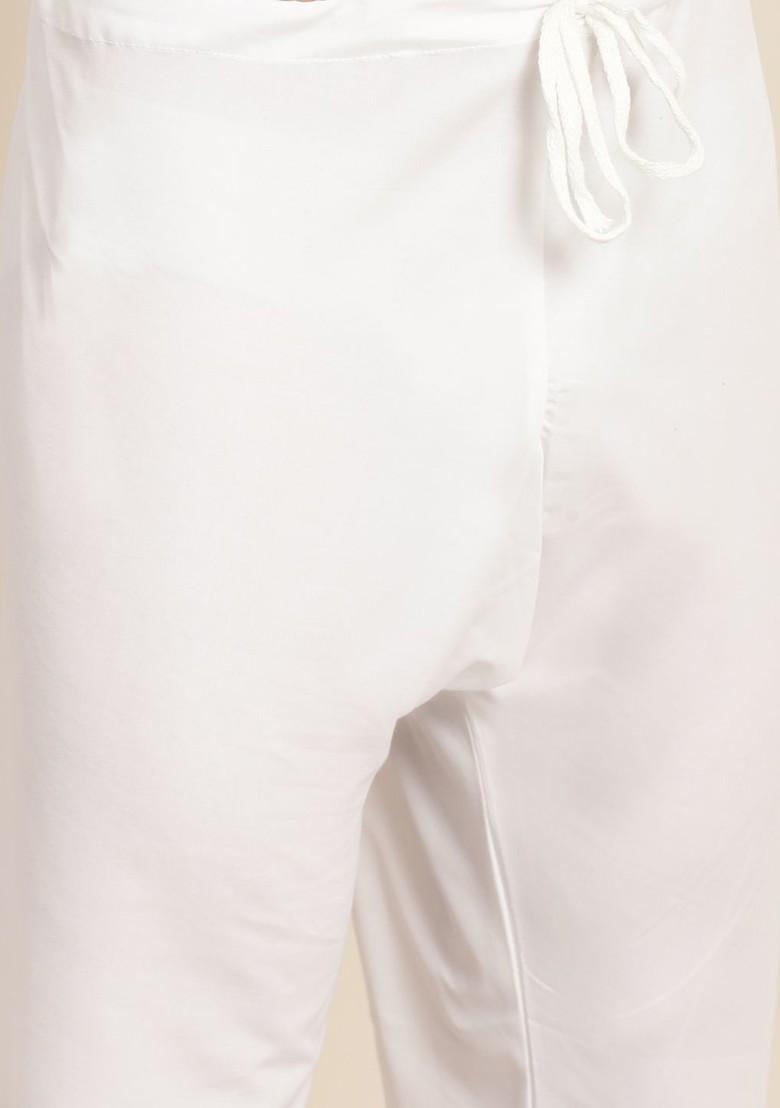 Coral Pink Solid Poly Blend Kurta Set For Men