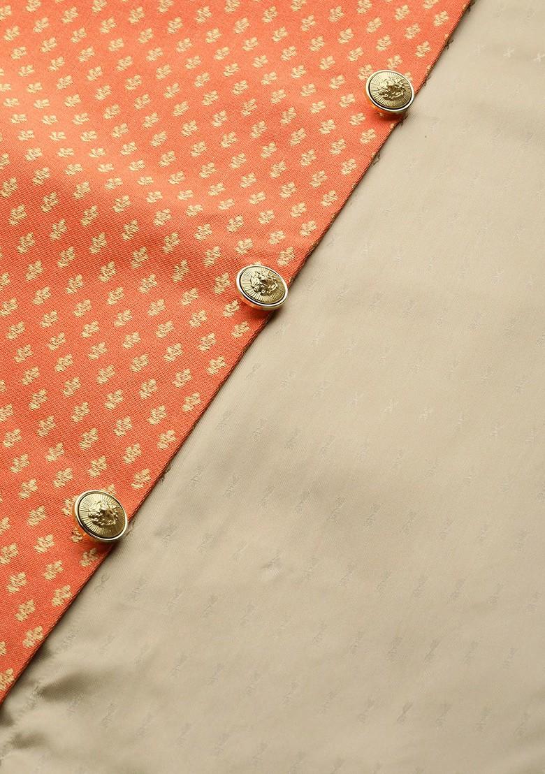 Green Striped Poly Blend Kurta Set For Men