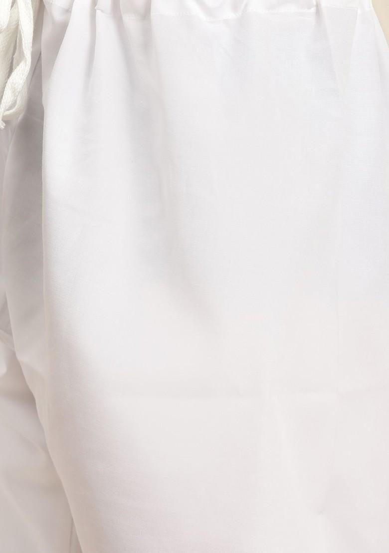 Navy Blue Solid Poly Blend Kurta Set For Men