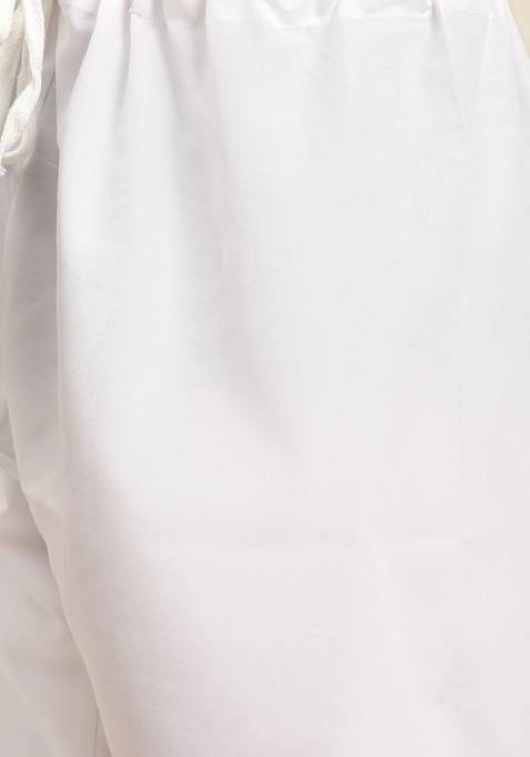 Navy Blue Solid Poly Blend Kurta Set For Men