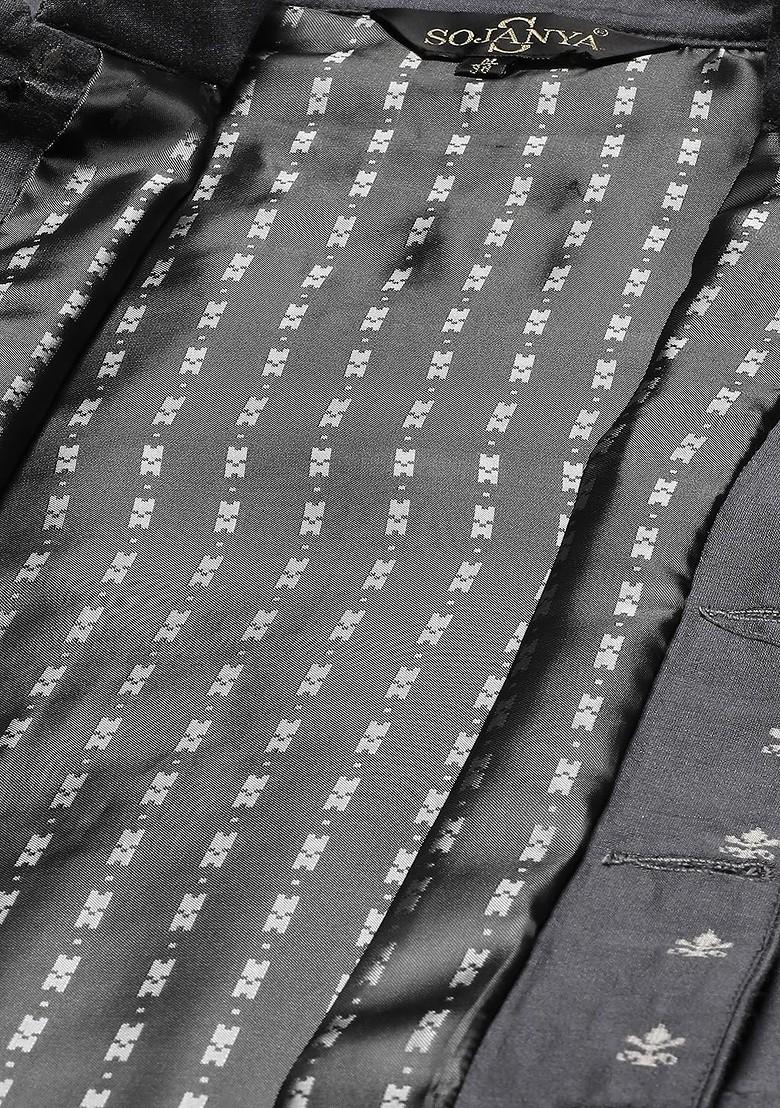 Black Chikankari Cotton Kurta Set For Men