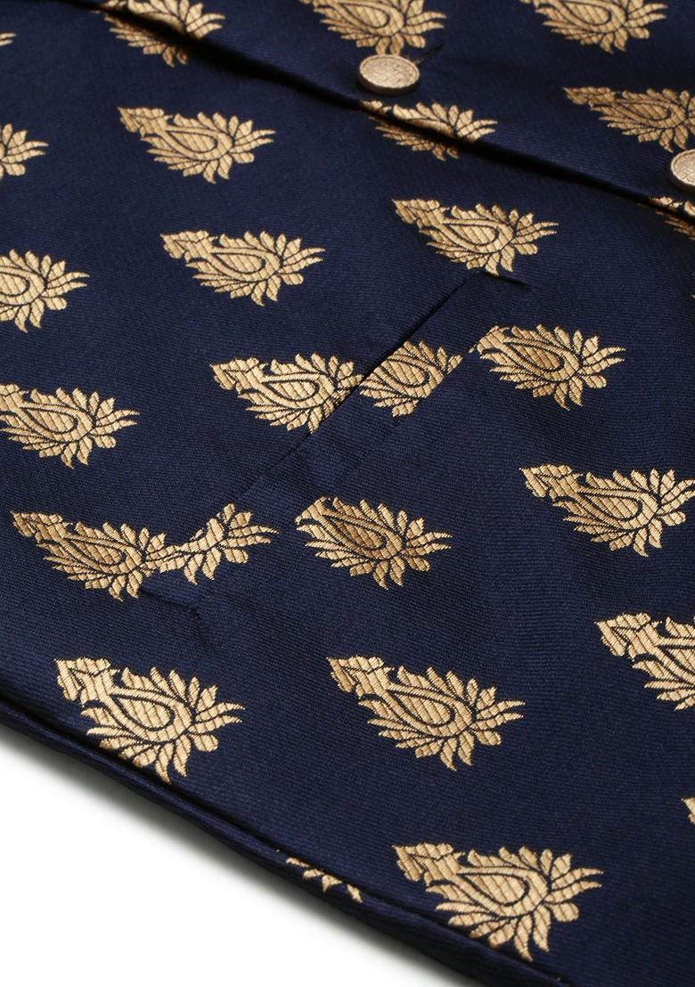 Black Solid Cotton Kurta Set For Men