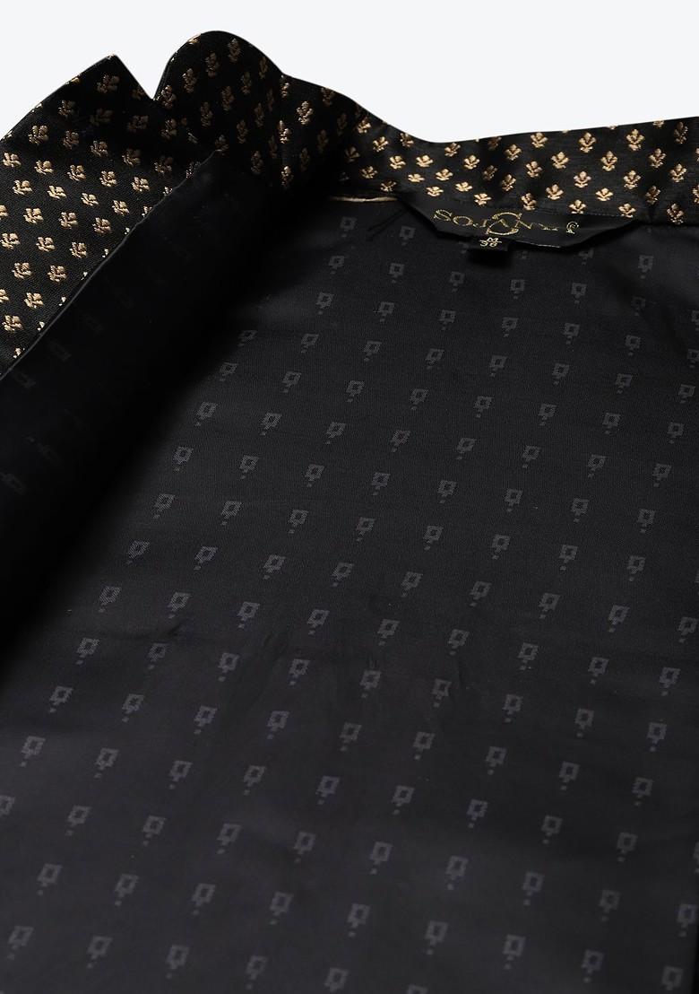 Pink Solid Poly Blend Kurta Set For Men