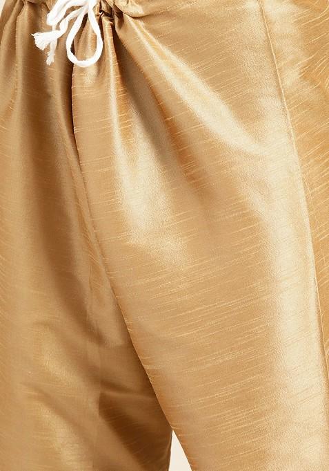 Green Solid Poly Blend Kurta Set For Men