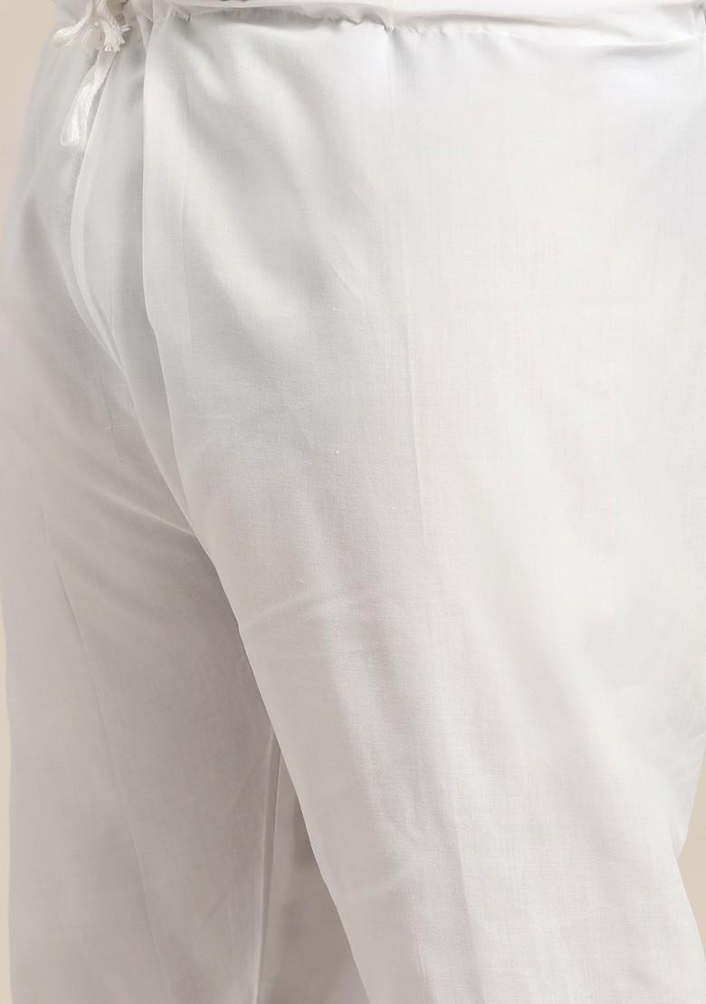 Blue Solid Cotton Kurta Set For Men