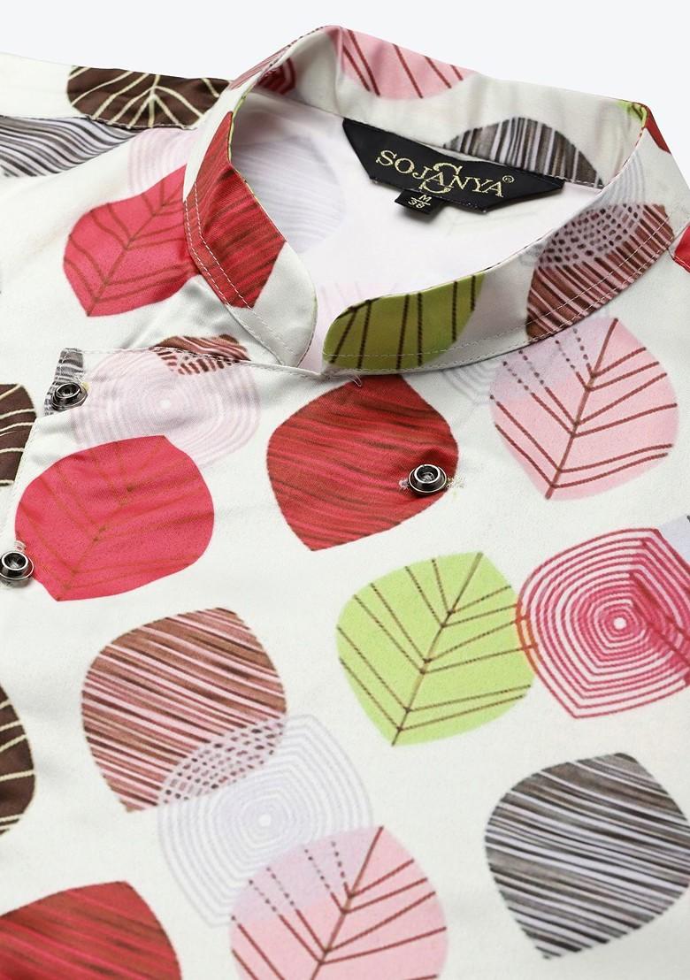 White Solid Poly Blend Kurta Set For Men