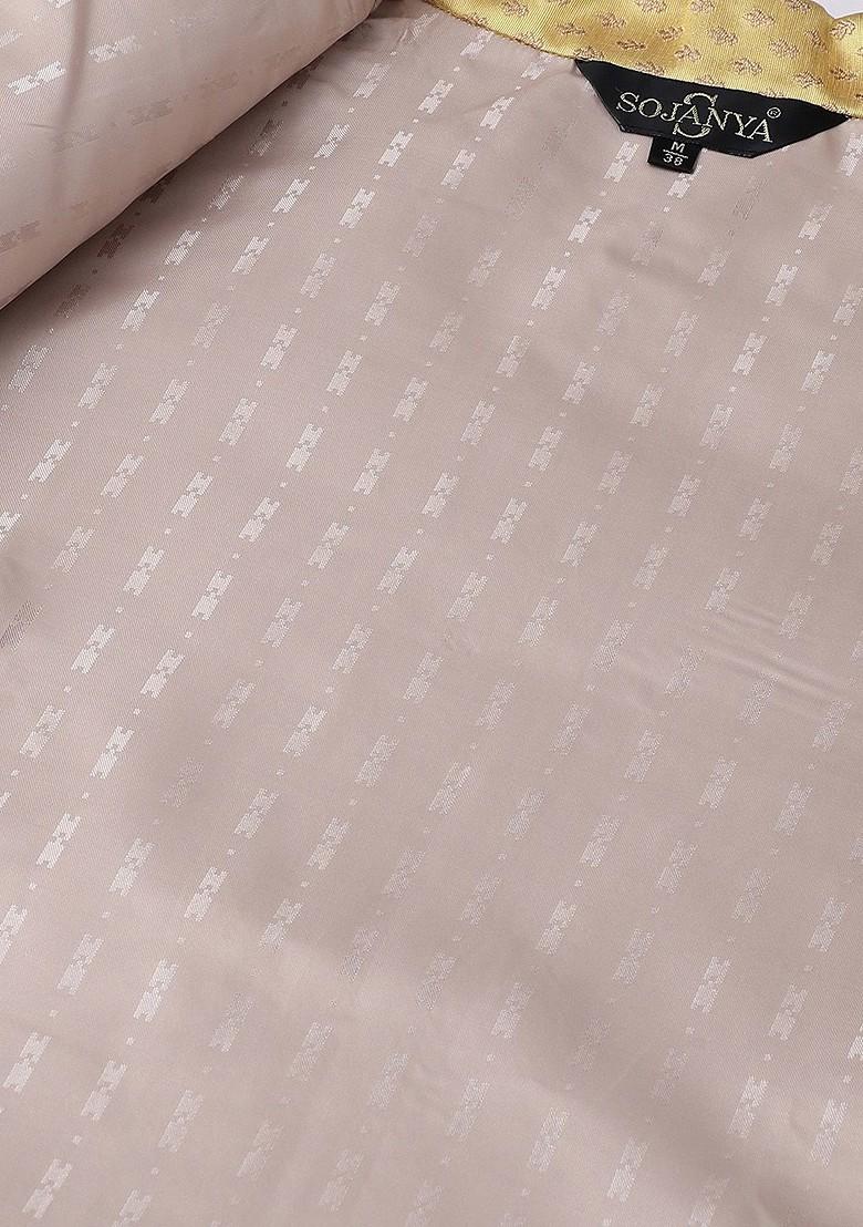 Blue Solid Poly Blend Kurta Set For Men