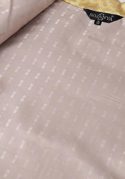 Blue Solid Poly Blend Kurta Set For Men