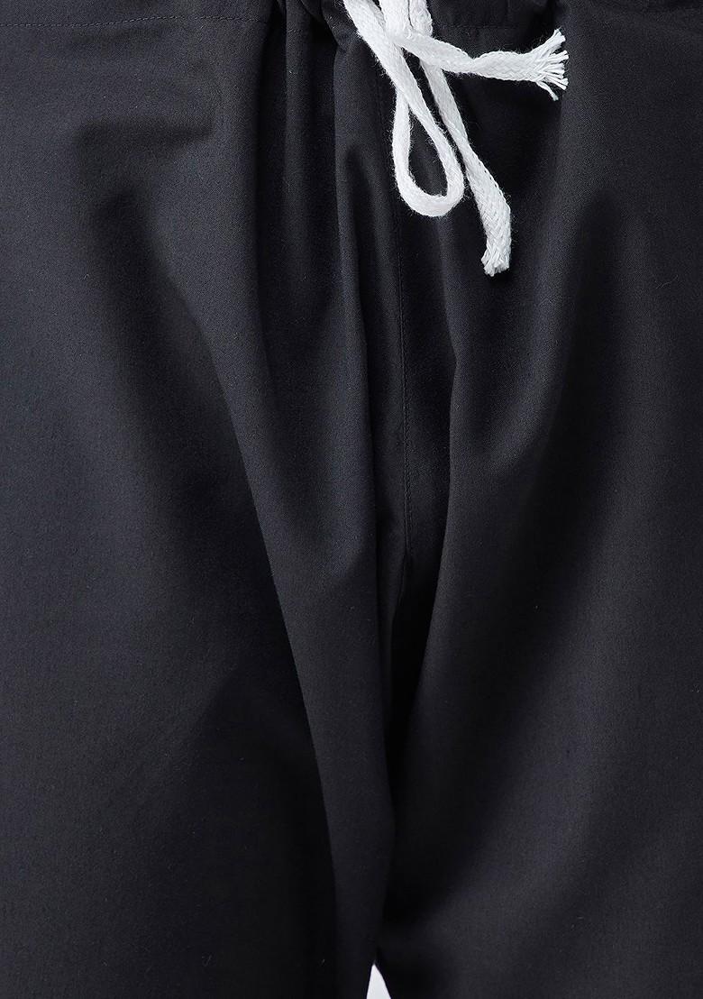 Purple Solid Poly Blend Kurta Set For Men