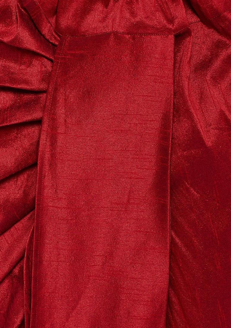 Grey Solid Poly Blend Kurta Set For Men