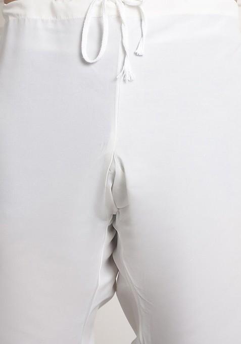 Blue Ethnic Motifs Cotton Kurta Set For Men