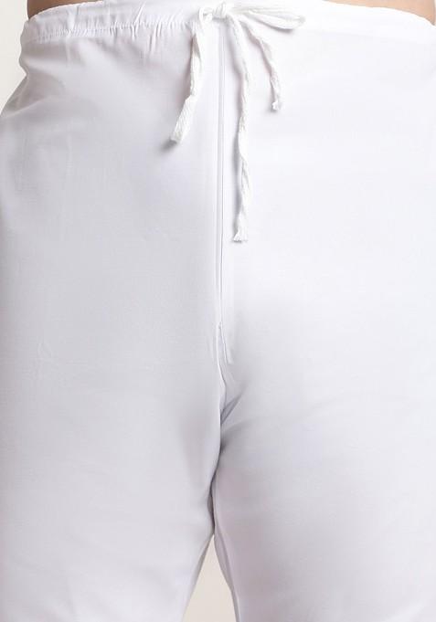 Maroon Floral Print Poly Blend Kurta Set For Men