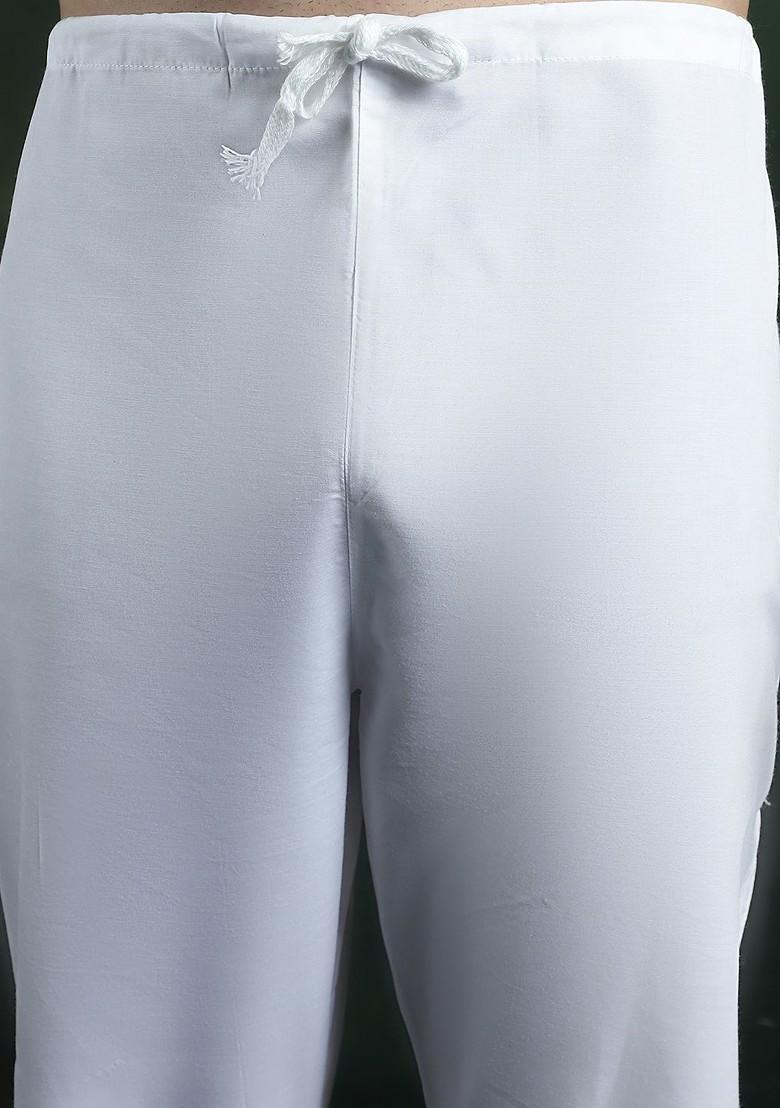 Black Thread Work Cotton Kurta Set For Men