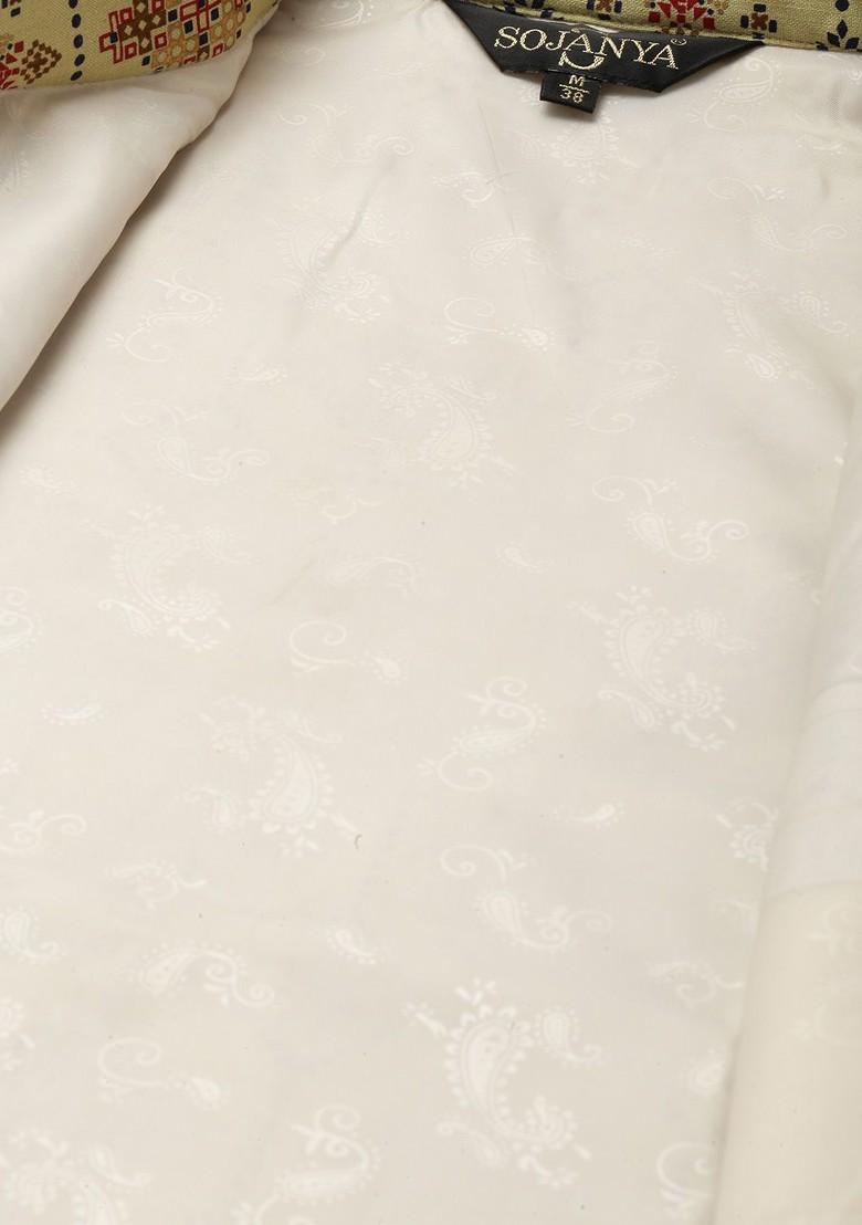 Pink Striped Poly Blend Kurta Set For Men