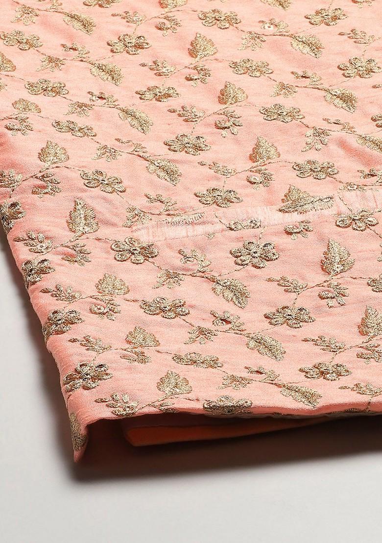 Cream Chikankari Cotton Kurta Set For Men